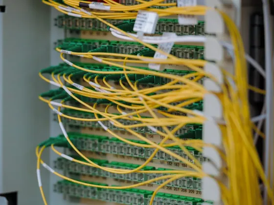 Fiber optic patch cables in a network distribution frame
